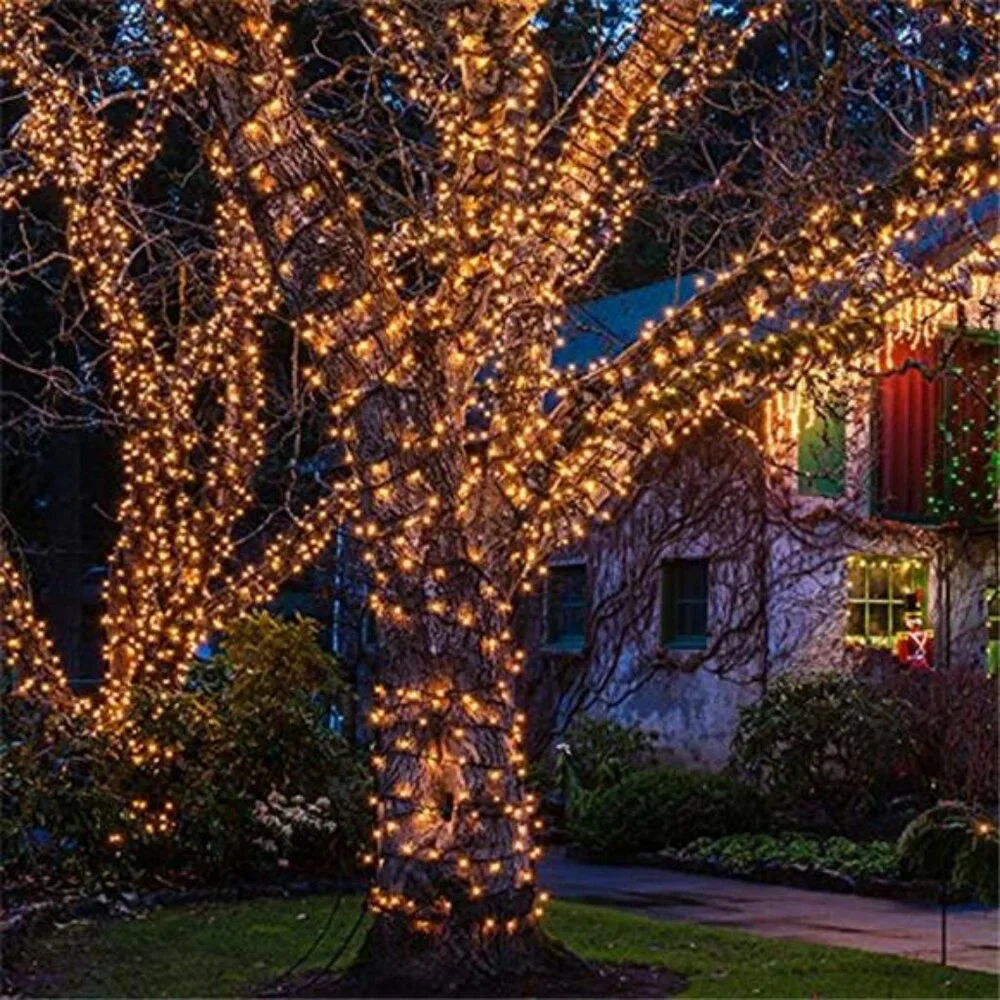 100 Count Mini Clear Christmas Lights 21ft White Wire Indoor Outdoor
